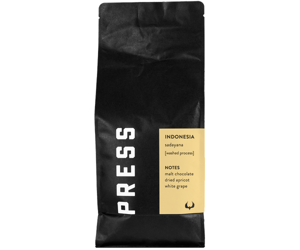 Indonesia Sadayana Washed Process Coffee Bag by Press Coffee
