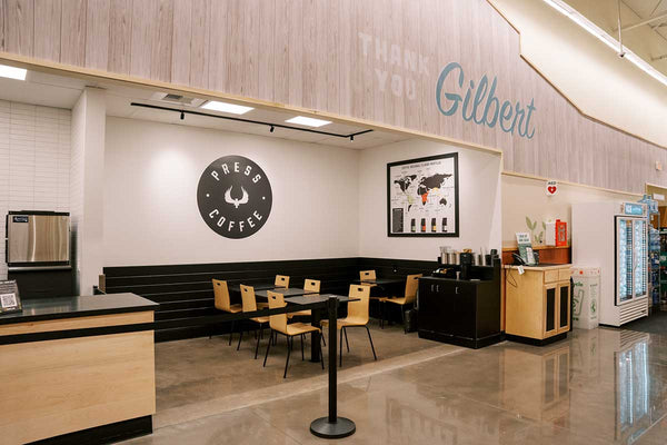 Press Coffee cafe in Sprouts Higley location