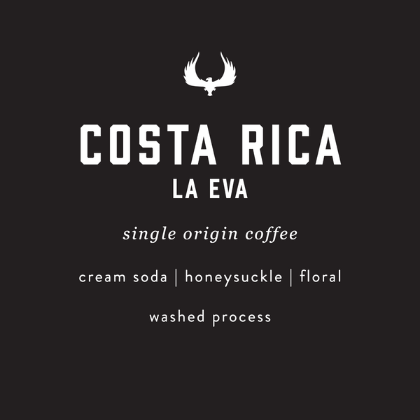 Costa Rica La Eva single origin coffee by Press Coffee. Featuring notes of cream soda, honeysuckle, and floral. A washed process coffee.
