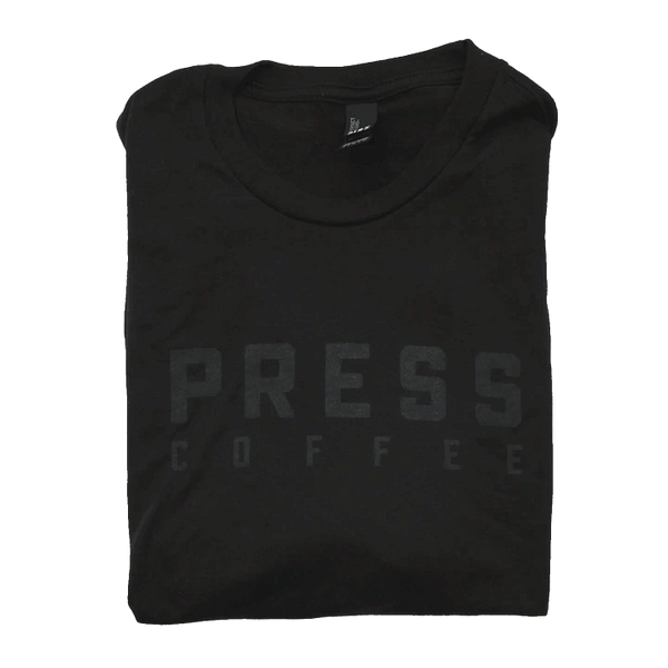 Black on Black Logo Tee | Press Coffee Roasters