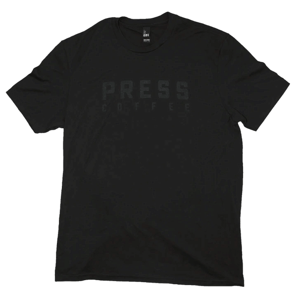 Black on Black Logo Tee | Press Coffee Roasters