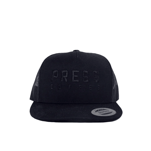 Black on Black Logo Classic Trucker Hat | Press Coffee Roasters