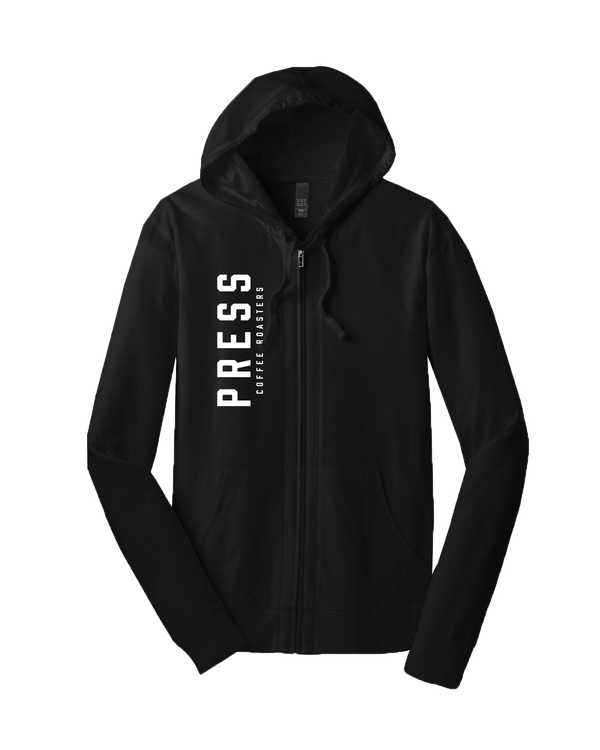 Press Coffee Zip Up Hoodie | Vertical Logo