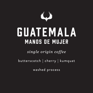 Guatemala manos de mujer washed process coffee info - notes of butterscotch, cherry, and kumquat