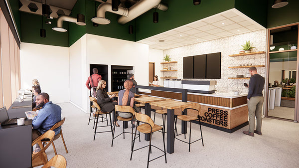 Press Coffee Sprouts City North Render