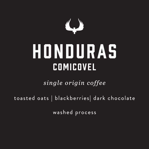 Honduras Comicovel single origin coffee featuring notes of toasted oats, blackberries, and dark chocolate. 