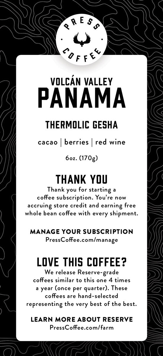 Panama Volcan Valley Thermolic Gesha Coffee | Summer Sale Giveaway