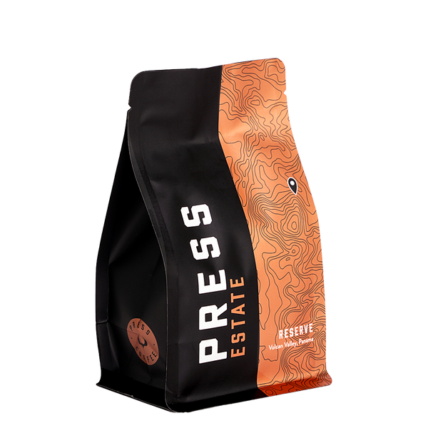 PRESS Reserve coffee from our Volcan Valley coffee farm 