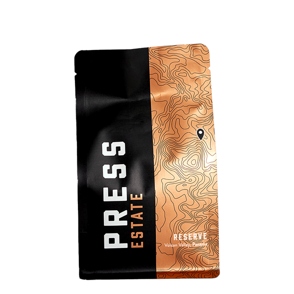 PRESS Reserve coffee from our Volcan Valley coffee farm 